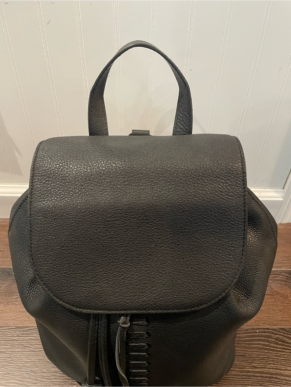 Rebecca Minkoff Moto 100% Genuine Pebbled Leather Backpack Bohemian in Black - Picture 6 of 14